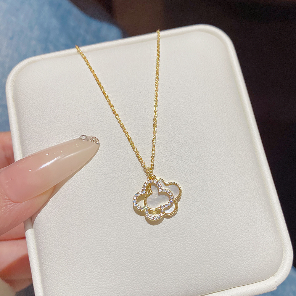 Dây chuyền bạc nữ mạ vàng Clover Pearl – Phong cách thanh lịch Hàn Quốc - Ảnh 5