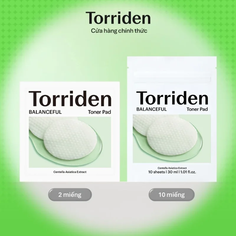 Toner Pad Mini Torriden BALANCEFUL CICA 2 / 10 Miếng Cân Bằng Da