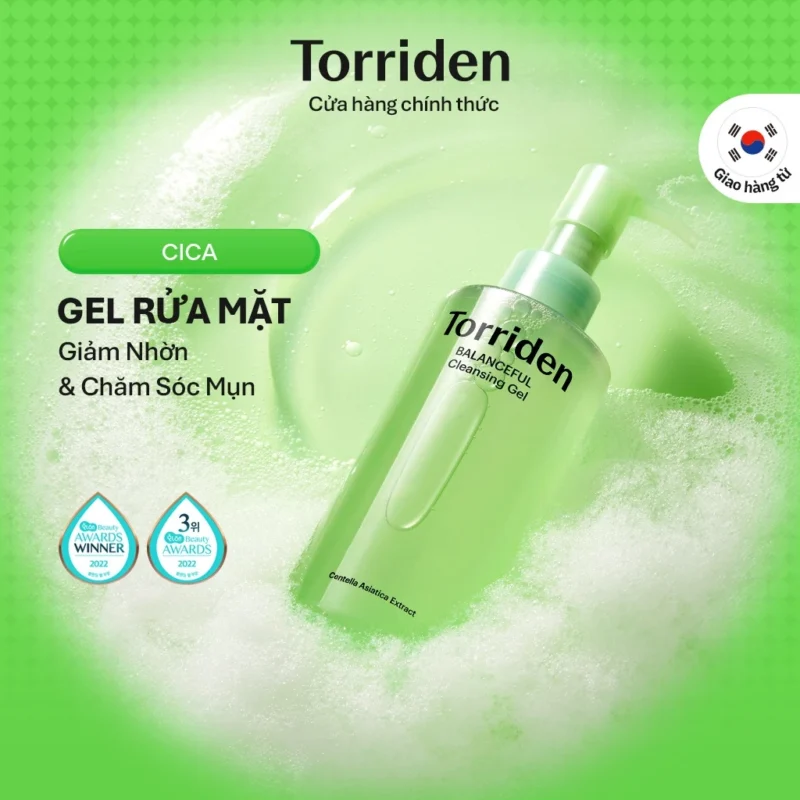 Gel Rửa Mặt Torriden BALANCEFUL CICA Cleansing Gel 200ml Làm Sạch Da