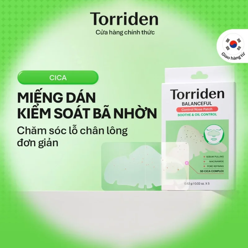 Miếng Dán Mũi Torriden BALANCEFUL CICA Control Nose Patch 5 Miếng Kiểm Soát Bã Nhờn