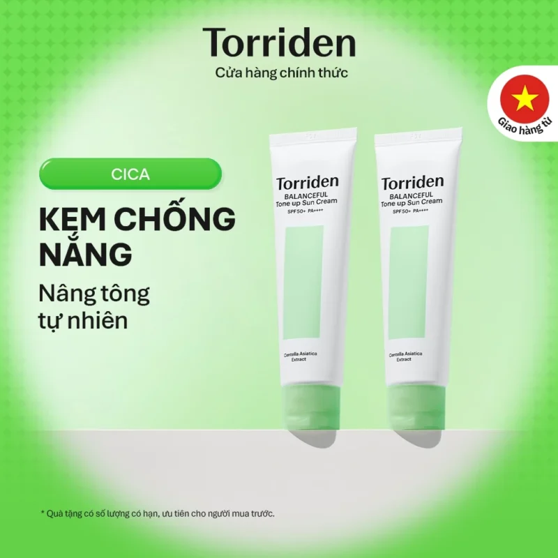 Bộ Chống Nắng Torriden BALANCEFUL CICA Tone-Up Sun Cream 2 x 60ml Nâng Tông Da