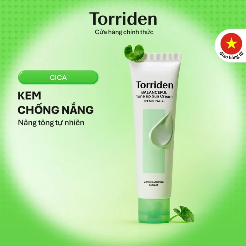 Kem Chống Nắng Torriden BALANCEFUL CICA Tone-Up Sun Cream 60ml Nâng Tông Da