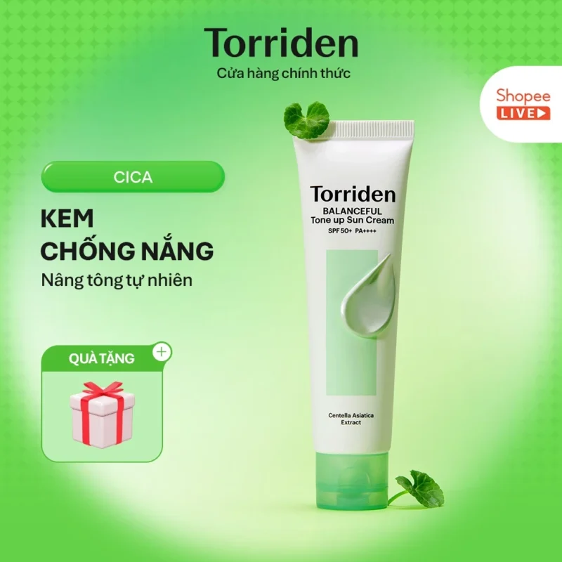 Kem Chống Nắng Torriden BALANCEFUL CICA Tone-Up Sun Cream 60ml Nâng Tông Da