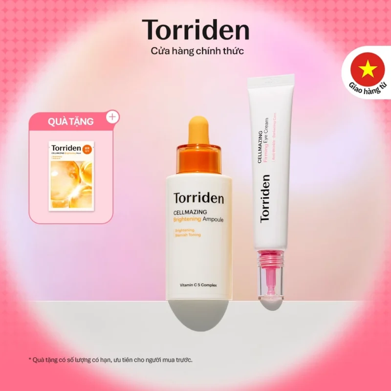 Bộ Chăm Sóc Da Torriden CELLMAZING Vitamin C Ampoule 30ml + Eye Cream 30ml