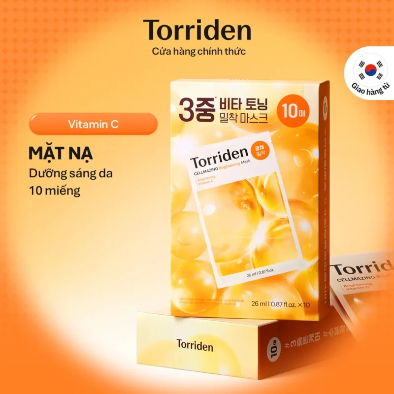 Mặt Nạ Torriden CELLMAZING Vitamin C Mask 10 Miếng Dưỡng Sáng Da